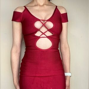 NWOT House of CB Bodycon Vitella Red dress